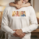 Rosa Pullover für Papa mit Kindernamen personalisierte Geschenkidee zum Vatertag von Love & Faith