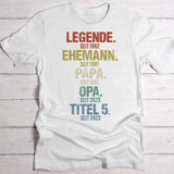 weißes T-Shirt für Männer mit persönlichem Aufdruck Legende, Ehemann, Papa individuelles Vatertagsgeschenk von Love & Faith