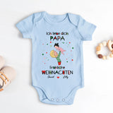 hellblau kurzarm Babybody personalisierbar mit Namen - gefertigt con Love & Faith