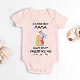 rosa kurzarm Babybody personalisierbar mit Namen - gefertigt con Love & Faith