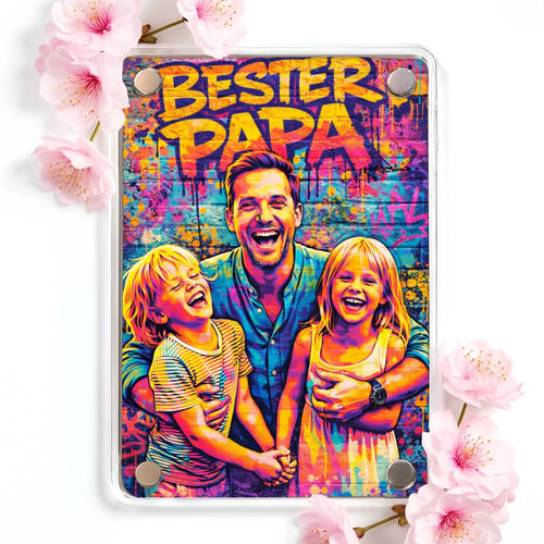 Personalisierter Kühlschrankmagnet für Partner mit Foto-Upload und Spruch von Love & Faith