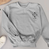 Anthrazit Pullover für Papa mit Kindernamen personalisierte Geschenkidee zum Vatertag von Love & Faith