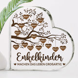 Personalisiertes Glasherz Meine Enkelkinder mit Druck für Oma & Opa – Motiv 2
