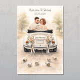 Der schönste Tag - personalisiertes Poster für Paare zur Hochzeit mit Wasserfarben-Effekt