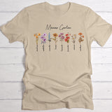 Mamas Garten - Personalisiertes T-Shirt für Mama und Oma mit Geburtsblumen