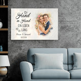 Hand in Hand - Personalisierte Leinwand mit Wasserfarben-Effekt