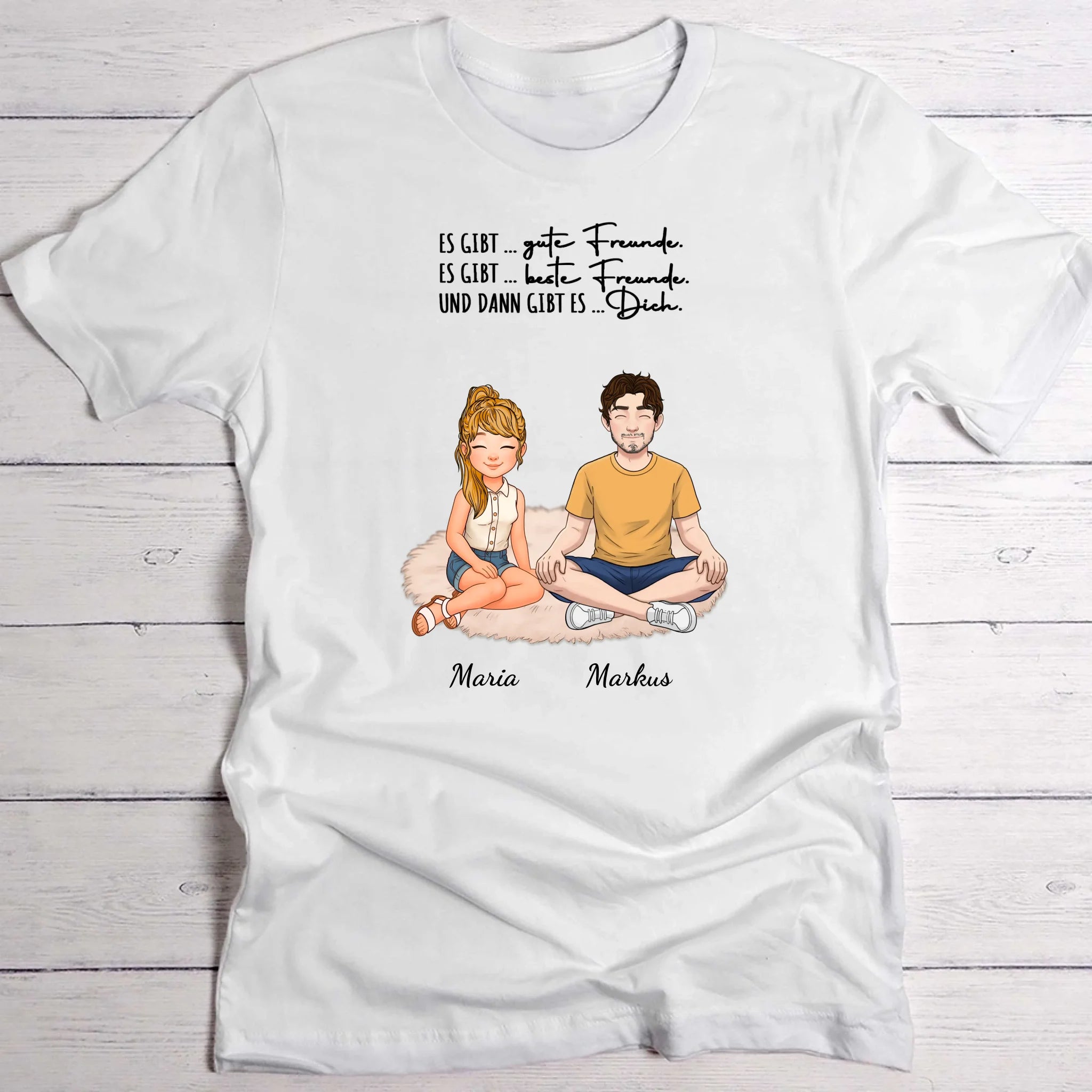 weißes T-Shirt Brustdruck "Bundesinstitut für Lecker Bierchen" als personalisiertem Spruch als Sommer Geschenkidee von Love & Faith