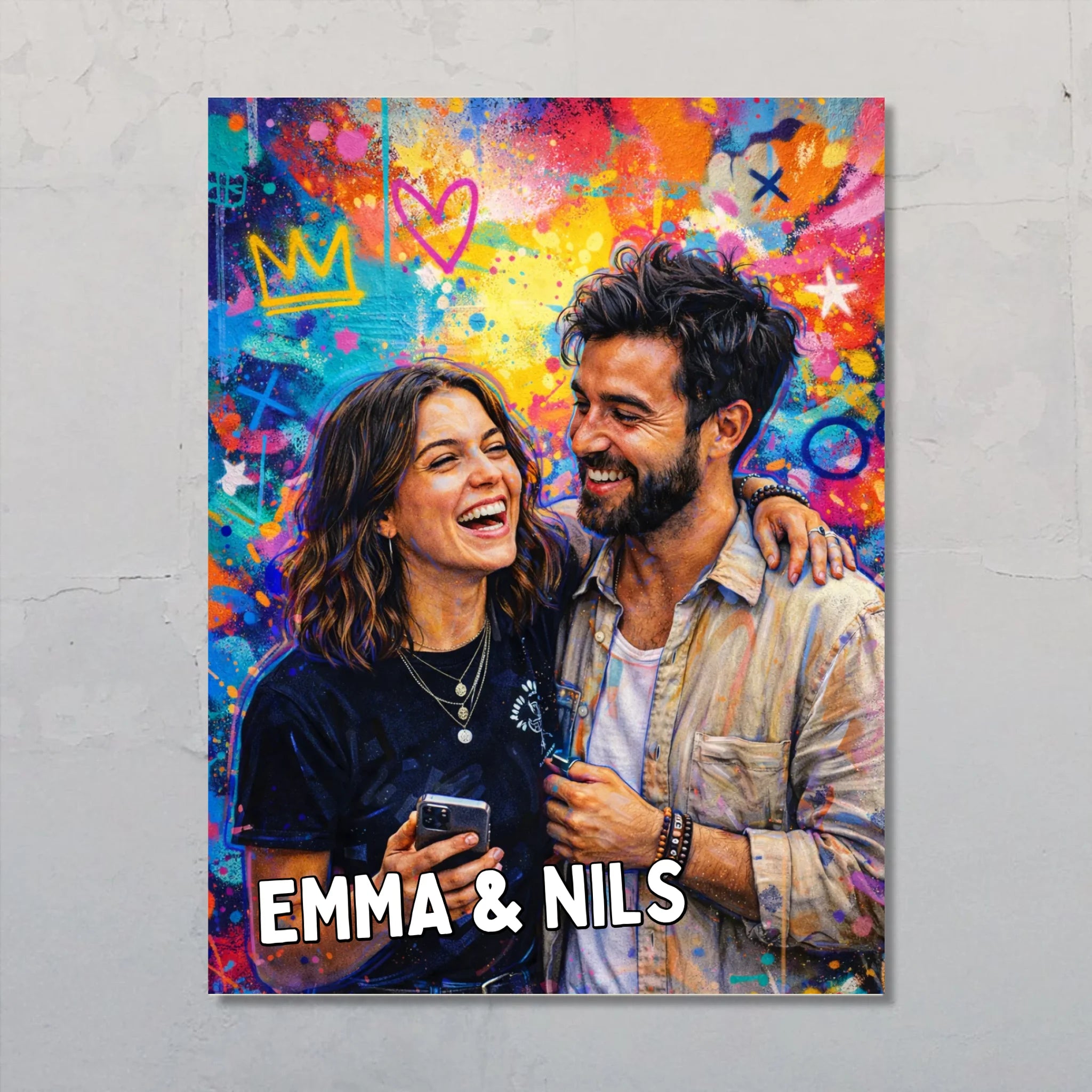 Urban Family - Personalisiertes Poster mit Graffiti-Style für Familie und Paare