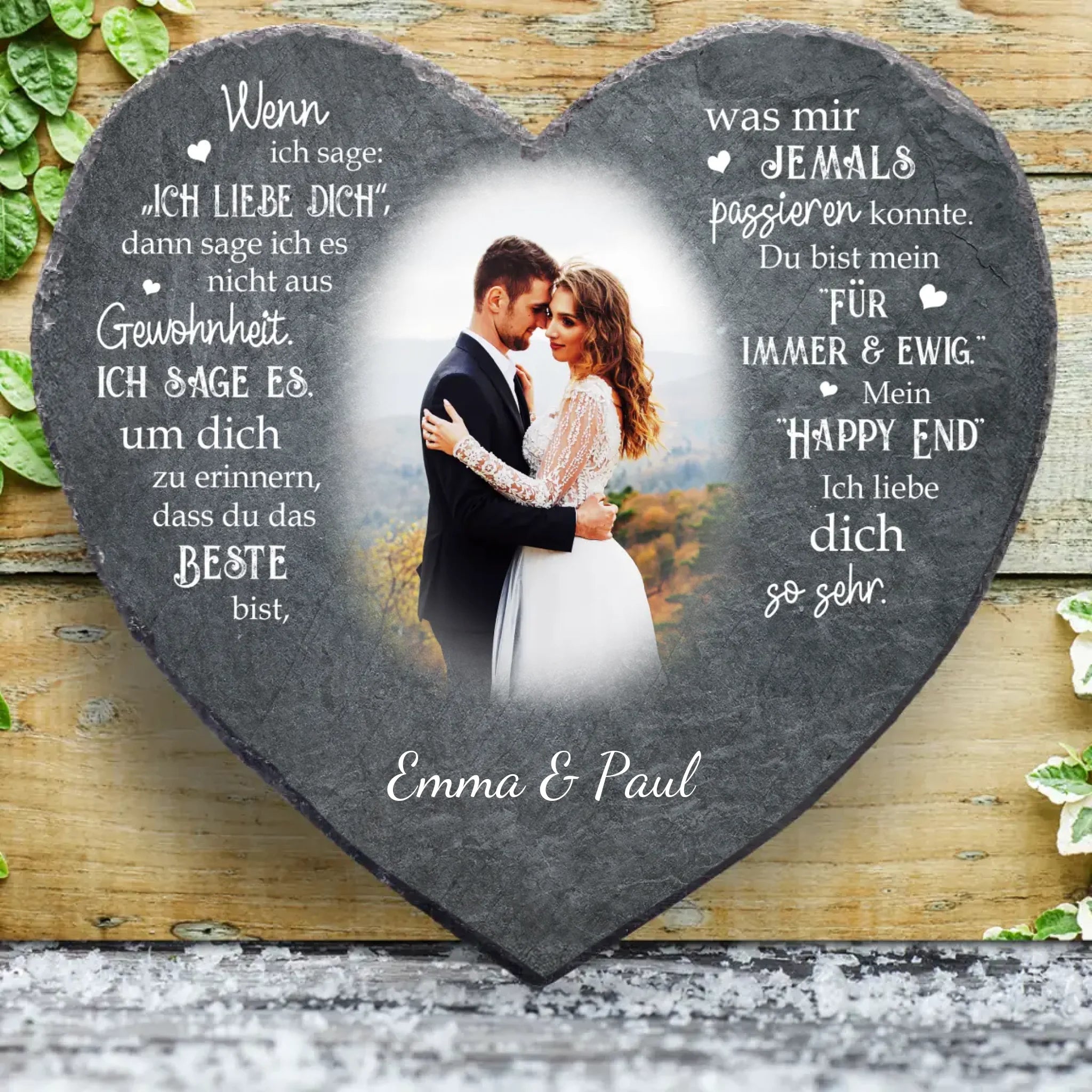 Mein Happy End - Paar-Schieferherz