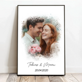 Personalisiertes Poster mit Foto und Wasserfarben-Effekt für Paare zum Valentinstag Euer Valentinstag