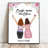 Personalisiertes Poster für Besties und Schwestern mit Illustration Freundinnen – Motiv 2