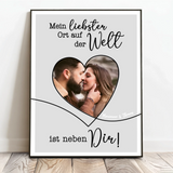 Personalisiertes Poster mit Foto in Herzform für Paare Neben Dir – Motiv 2