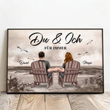 Personalisiertes Poster für Paare mit Blick aufs Meer Du und Ich – Motiv 3