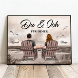 Personalisiertes Poster für Paare mit Blick aufs Meer Du und Ich – Motiv 2