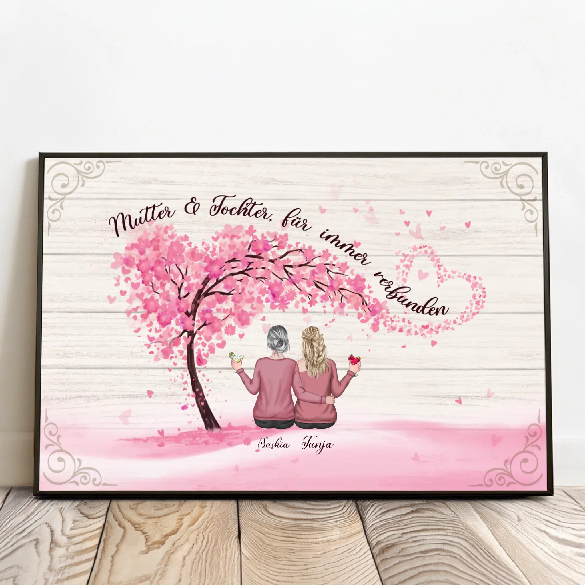 Personalisiertes Poster für Mama & Papa Verbunden