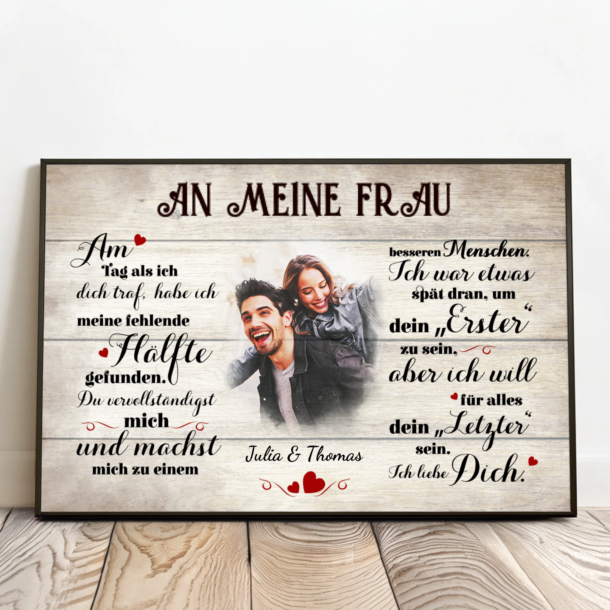 Personalisiertes Poster An meinen Schatz mit Foto für Paare