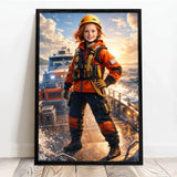Personalisiertes Poster mit epischer Wasser-Szene für Kids Rettungsboot – Motiv 6