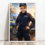 Personalisiertes Poster mit epischer Polizei-Szene für Kids Polizei – Motiv 9