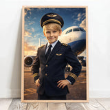 Personalisiertes Poster mit epischer Flugzeug-Szene für Kids Pilot – Motiv 12