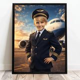 Personalisiertes Poster mit epischer Flugzeug-Szene für Kids Pilot – Motiv 5