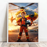 Personalisiertes Poster mit epischer Hubschrauber-Szene für Kids Held der Lüfte – Motiv 8