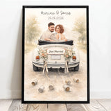 Personalisiertes Poster für Paare zur Hochzeit mit Wasserfarben-Effekt Der schönste Tag – Motiv 6
