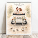 Personalisiertes Poster für Paare zur Hochzeit mit Wasserfarben-Effekt Der schönste Tag – Motiv 8