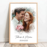 Personalisiertes Poster mit Foto und Wasserfarben-Effekt für Paare zum Valentinstag Euer Valentinstag – Motiv 12