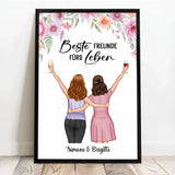 Personalisiertes Poster für Besties und Schwestern mit Illustration Freundinnen – Motiv 4