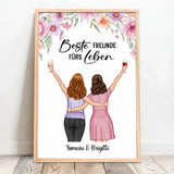 Personalisiertes Poster für Besties und Schwestern mit Illustration Freundinnen – Motiv 12