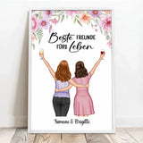 Personalisiertes Poster für Besties und Schwestern mit Illustration Freundinnen – Motiv 9
