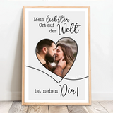 Personalisiertes Poster mit Foto in Herzform für Paare Neben Dir – Motiv 12