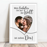 Personalisiertes Poster mit Foto in Herzform für Paare Neben Dir – Motiv 7