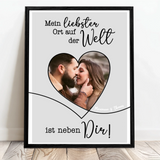 Personalisiertes Poster mit Foto in Herzform für Paare Neben Dir – Motiv 5