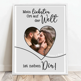 Personalisiertes Poster mit Foto in Herzform für Paare Neben Dir – Motiv 8