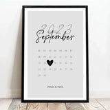 Personalisiertes Poster für Paare im Kalender Design zum Jahrestag Unser Tag – Motiv 4