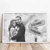 Personalisiertes Poster mit Fotoupload und Jahrestag für Paare Weg der Liebe – Motiv 7
