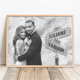 Personalisiertes Poster mit Fotoupload und Jahrestag für Paare Weg der Liebe – Motiv 11