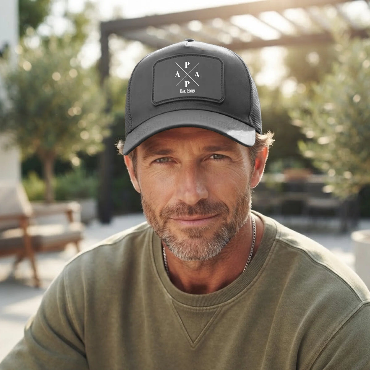 Personalisiertes Cap mit modernem Design und Namen der Kinder Papa