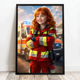 Personalisiertes Poster mit epischer Rettungswagen-Szene für Kids Rettungswagen – Motiv 4