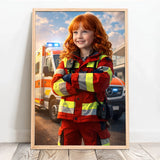 Personalisiertes Poster mit epischer Rettungswagen-Szene für Kids Rettungswagen – Motiv 12