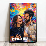 Personalisiertes Poster mit Graffiti-Style für Familie und Paare Urban Family – Motiv 3