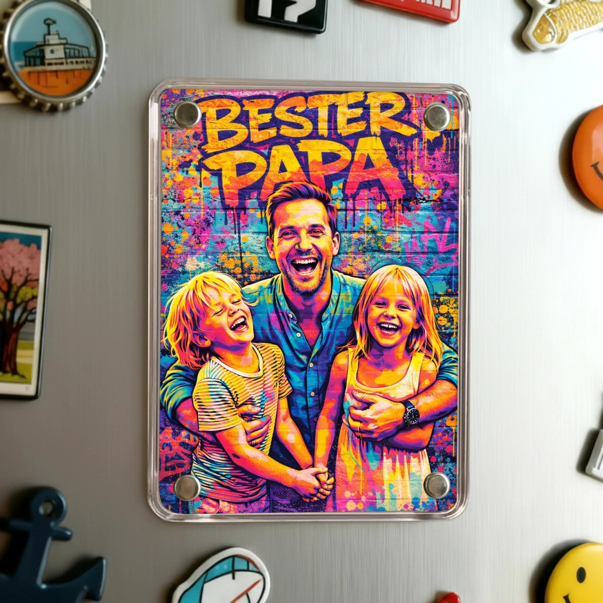 Personalisierter Kühlschrankmagnet für Partner mit Foto-Upload und Spruch von Love & Faith
