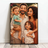 Personalisiertes Poster mit Cartoon Effekt für Mama und Papa Cartoon Love Family – Motiv 3