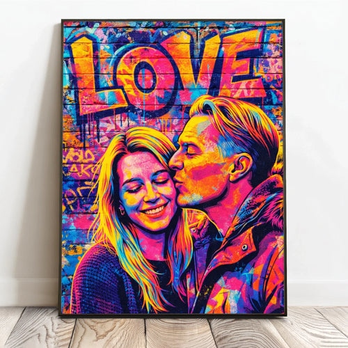 Personalisiertes Poster mit Streetart-Effekt für Paare – Streetart Love – Motiv 2