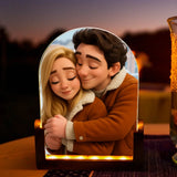 Personalisierter LED Aufsteller für Paare mit Cartoon-Effekt zum Valentinstag Cartoon Love – Motiv 3