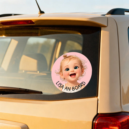 Personalisierter Autosticker mit Foto und Cartoon Effekt Cartoon Love – Motiv 2