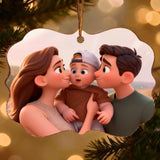 Personalisiertes Acryl Ornament mit Fotoupload und Cartoon Stil Cartoon Love – Motiv 3