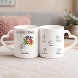 Personalisierte Tasse Blumen für Mama mit Foto für Mama & Papa – Motiv 4