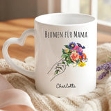Personalisierte Tasse Blumen für Mama mit Foto für Mama & Papa – Motiv 6